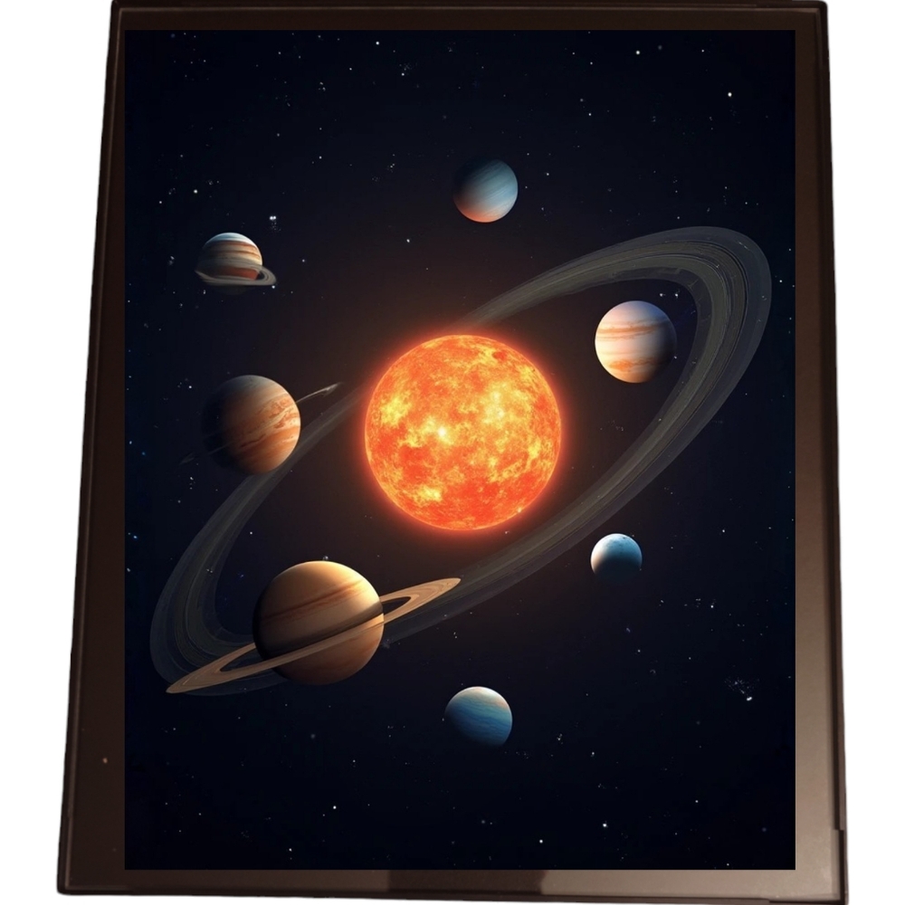 The Solar System In A Glass Front Frame 8x10 Picture AI wall